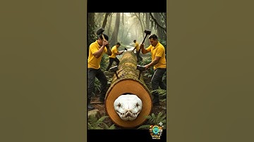 Shocking! White Giant Python Rescued from Tree Log 🐍 | Forest Workers Rescue | विशाल अजगर बचाव #fun