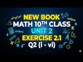 Class 10th Math New Book 2026 ch 2 Exercise 2.1 Q2(I-vi) | Math class 10th new book #new_book_2026