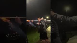 Idiot learns how not to launch a fireworks rocket