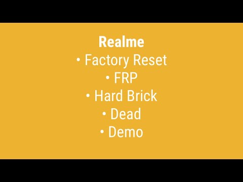 Realme All Latest Model Factory Reset | FRP | Unbrick | Dead | Demo | Hang on Logo Solution! @aysh__in