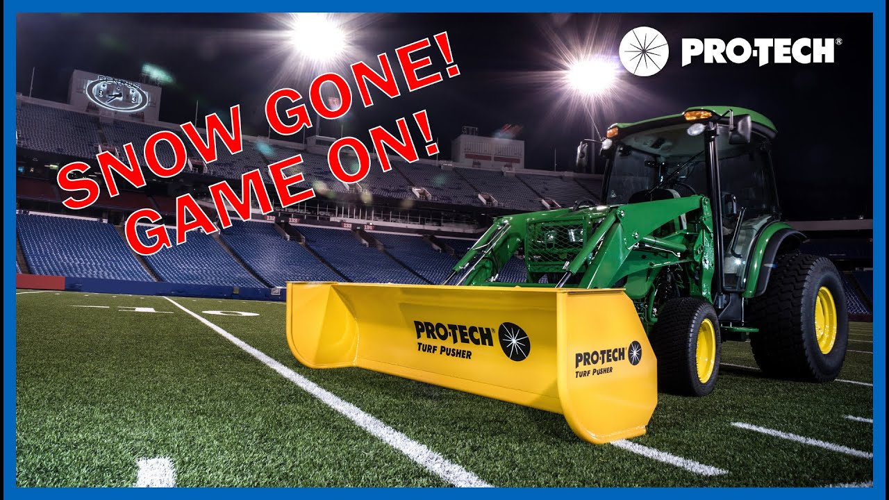 Turf Snow Plow for compact tractors and UTV's ProTech Turf Pusher YouTube