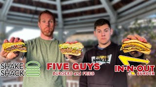 BEST Fast Food Burger Taste Test | In-N-Out vs Five Guys vs Shake Shack