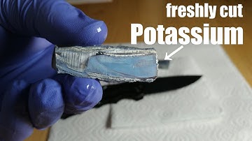 Cutting Potassium metal