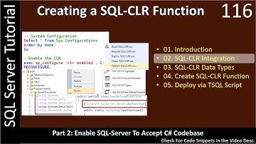 SQL CLR Function | Part 2 - Enable SQL CLR Integration | SSMS TSQL Tutorial #116