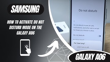 How to activate Do Not Disturb mode on the Galaxy A06
