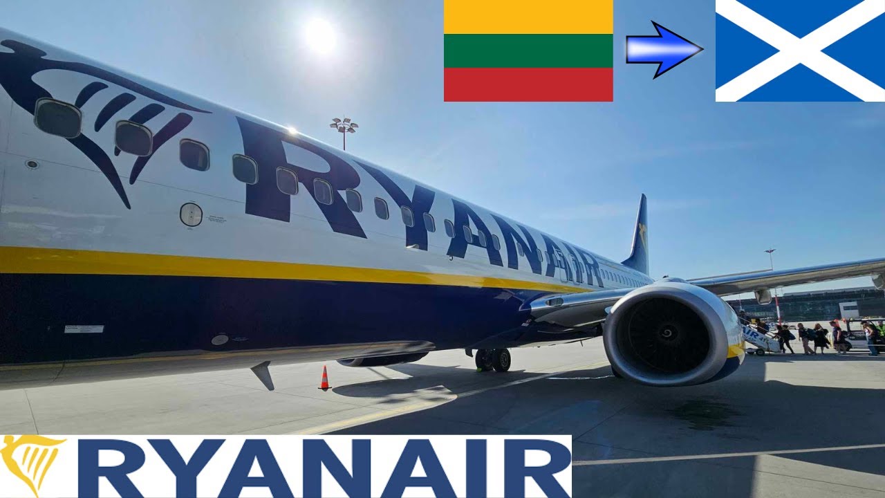 TRIP REPORT | RYANAIR | BOEING 737-8AS | KAUNAS (KUN) - EDINBURGH (EDI) | AMAZING SUNSET.