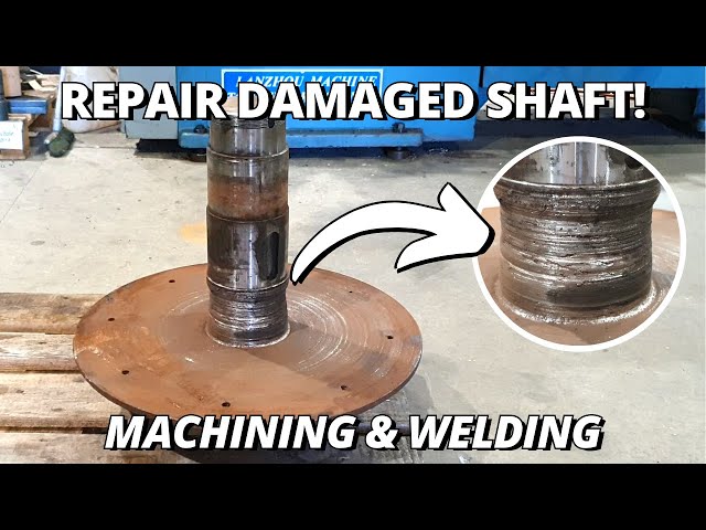 Repair DAMAGED Cardboard Compacting Auger drive shaft | Machining & Welding class=