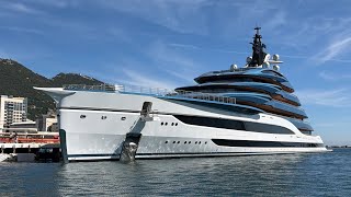 Giant Brand New 134M Lürssen Superyacht Deep Blue Docked In Gibraltar