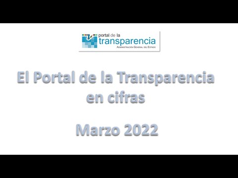 Estadísticas del Portal de la Transparencia de la Administración General del Estado. Marzo 2022