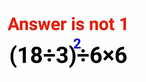 (18÷3)^2 ÷ 6×6 The answer is not 1. Many got it wrong! Ukraine Math Test #math #percentages #ukraine