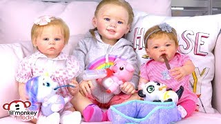 My Reborns! 👶🏼 Munchkinz Surprise for Toddler Julie and baby Adeline and Everly!