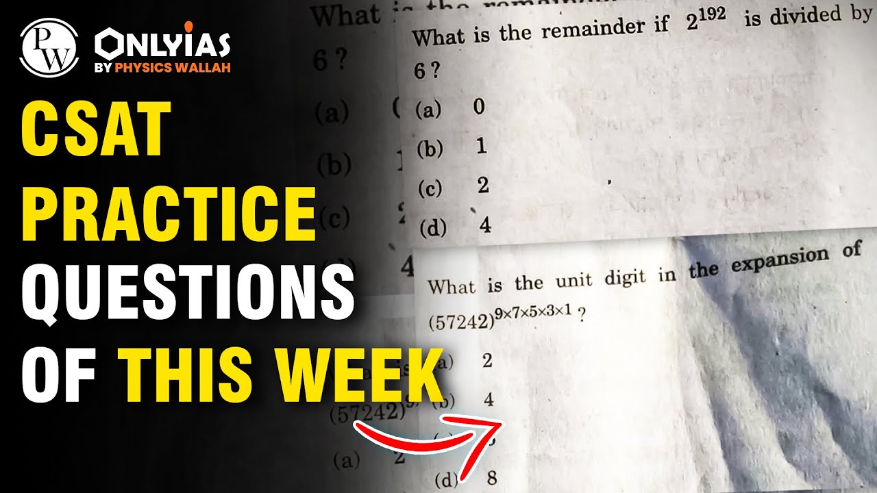 CSAT Practice Questions Of this Week | UPSC Prelims 2024-25 | UPSC 2024 ...