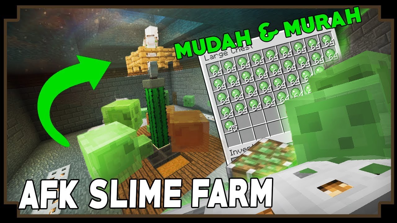 Cara Membuat Afk Slime Farm Minecraft Tutorial