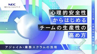 心理的安全性からはじめるチームの生産性の高め方-アジャイル・業務スクラムの活用-