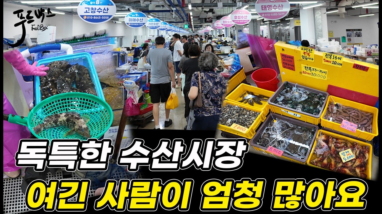 독특한 구조의 수산시장 여긴 사람이 엄청 많아요 ~ 사람들이 여기로 몰린 이유가...