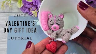 Valentine day handmade gift idea 2024,CreativeCat, DIY, craft idea, homemade clay cute teddy bear by Creative Cat 3,131 views 3 months ago 3 minutes, 15 seconds