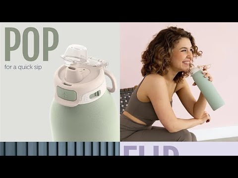 Ello Pop & Fill Stainless Steel Water Bottle with Quick Fill Technology, Holiday Gift for Him Her.