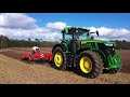 John Deere 8RX 410, John Deere 7R 330 and 6 series working at Ripon Farm Services demo day 2020