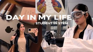 day in my life as a student in STEM 🧪 | working, staying on top, and romanticizing school 📚📎