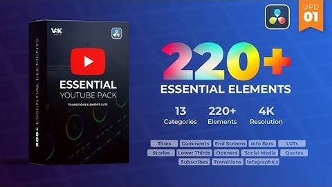 Youtube Essential Pack (DaVinci Resolve templates)