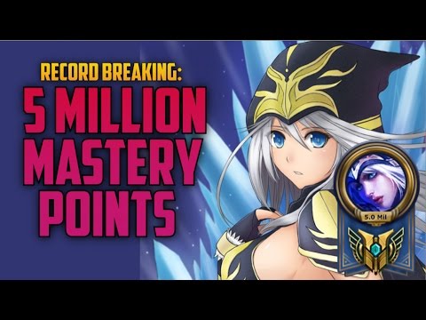 5,000,000 MASTERY ASHE- Highest Mastery Points on a Single Champion - YouTube