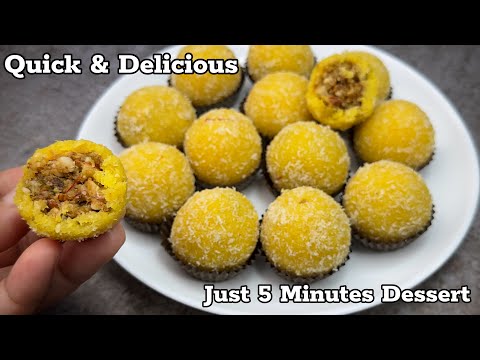 Delicious 5-Minute Coconut Gulkand Ladoo Recipe  No Mawa, No Chasni  Quick Dessert