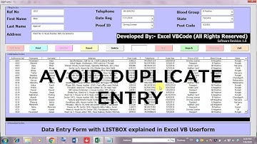 Avoid Duplicate Entry in Userform in Excel VBA