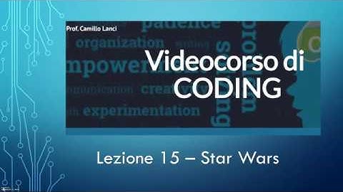 Corso di coding base Lezione 15 - Realizzare un gioco