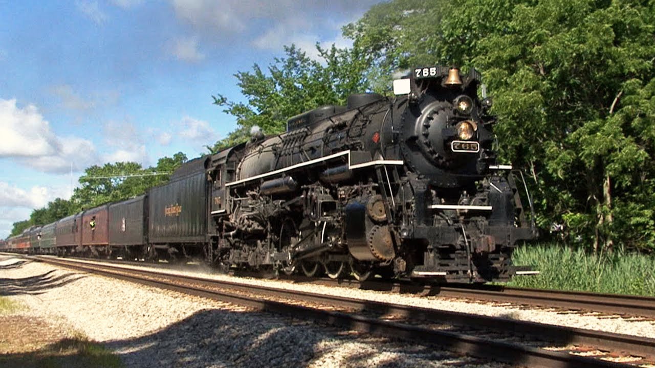 NKP 765 at 60mph - The Joliet Rocket - YouTube