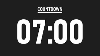 7 MINUTE TIMER | Countdown, No Music, End Beeps, Black Background