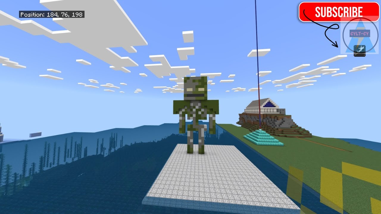 I built a giant Bogged skeleton in Minecraft - YouTube