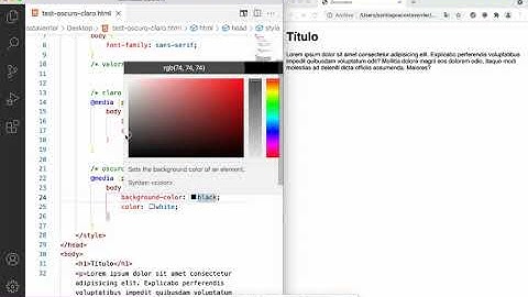 Tutorial | CSS Avanzado - Cambio entre modo claro y oscuro usando media query "prefers-color-scheme"