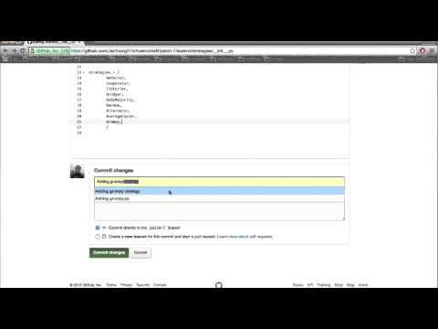 Contributing to the Axelrod tournament on github (demonstrated by Jason)