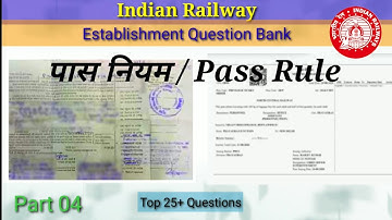 Railway Establishment Question bank | Pass Rule