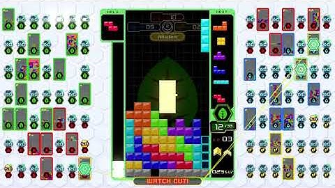 my tetris line clear sends 7 lines in tetris 99 teams!!!!!