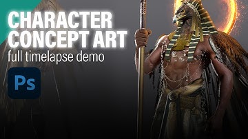 TIMELAPSE - Ra, God of the Sun - Character Concept Photobash