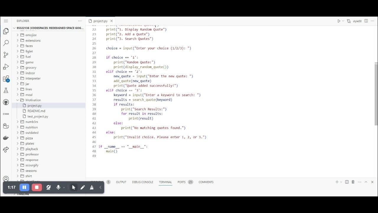 cs50 python final project: Motivation - YouTube