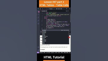 HTML Tutorial - Lesson 47: HTML Tables - Table Cell Part 2 #shorts #html5 #html