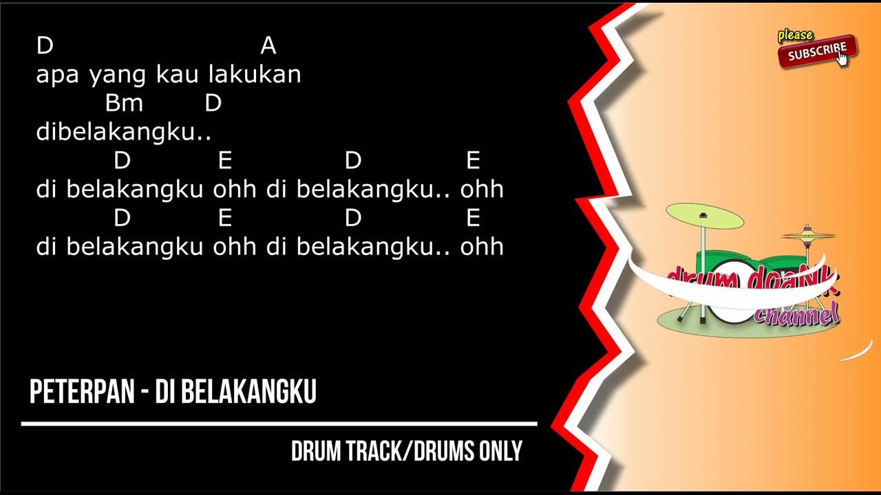 Peterpan - Di Belakangku (drums only) [chord gitar \u0026 lirik]