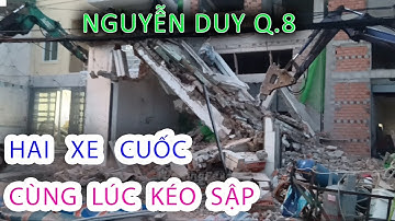 Bất ngờ NGÃ SẬP ẦM ẦM !!! Hai Xe Cuốc QUƠ CÙNG LÚC Nhà bến NGUYỄN DUY Bờ Bắc Kênh Đôi Quận 8 Sài Gòn