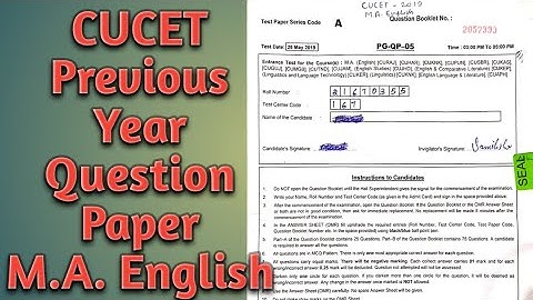 CUCET Previous year question paper of M.A. English | CUCET | Previous_year_question |  2019 | Part 1