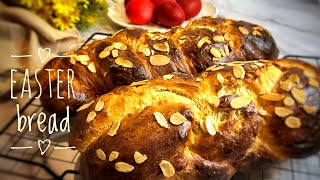 Easter bread~Braided brioche~No mixer~Greek Tsoureki
