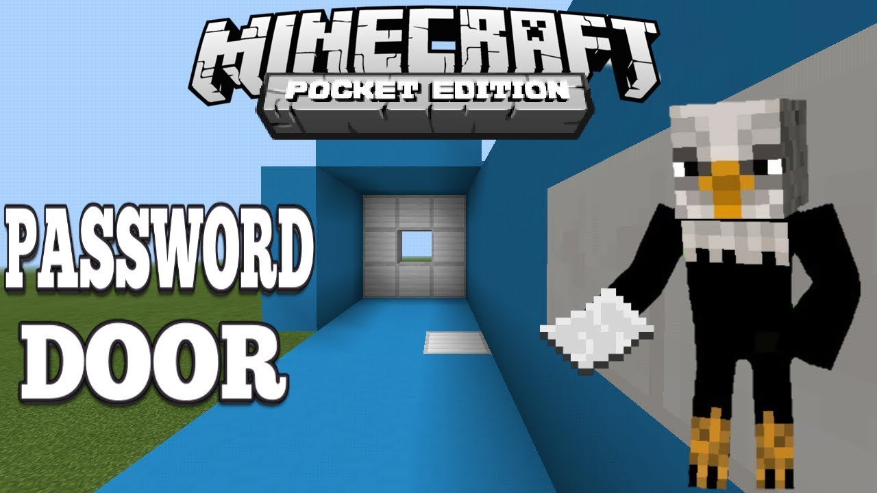 How To Make Simple Password Locked Door Minecraft Pe Youtube