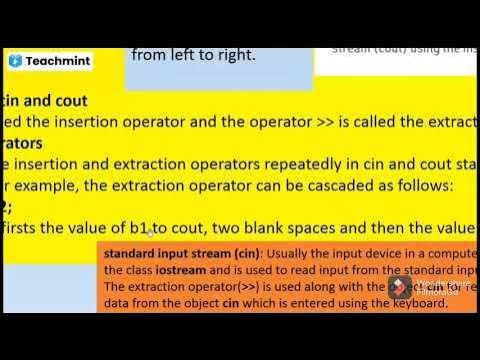 Input Output statements in C++ (Unit -2) #C++ Tutorials #For Beginners ...