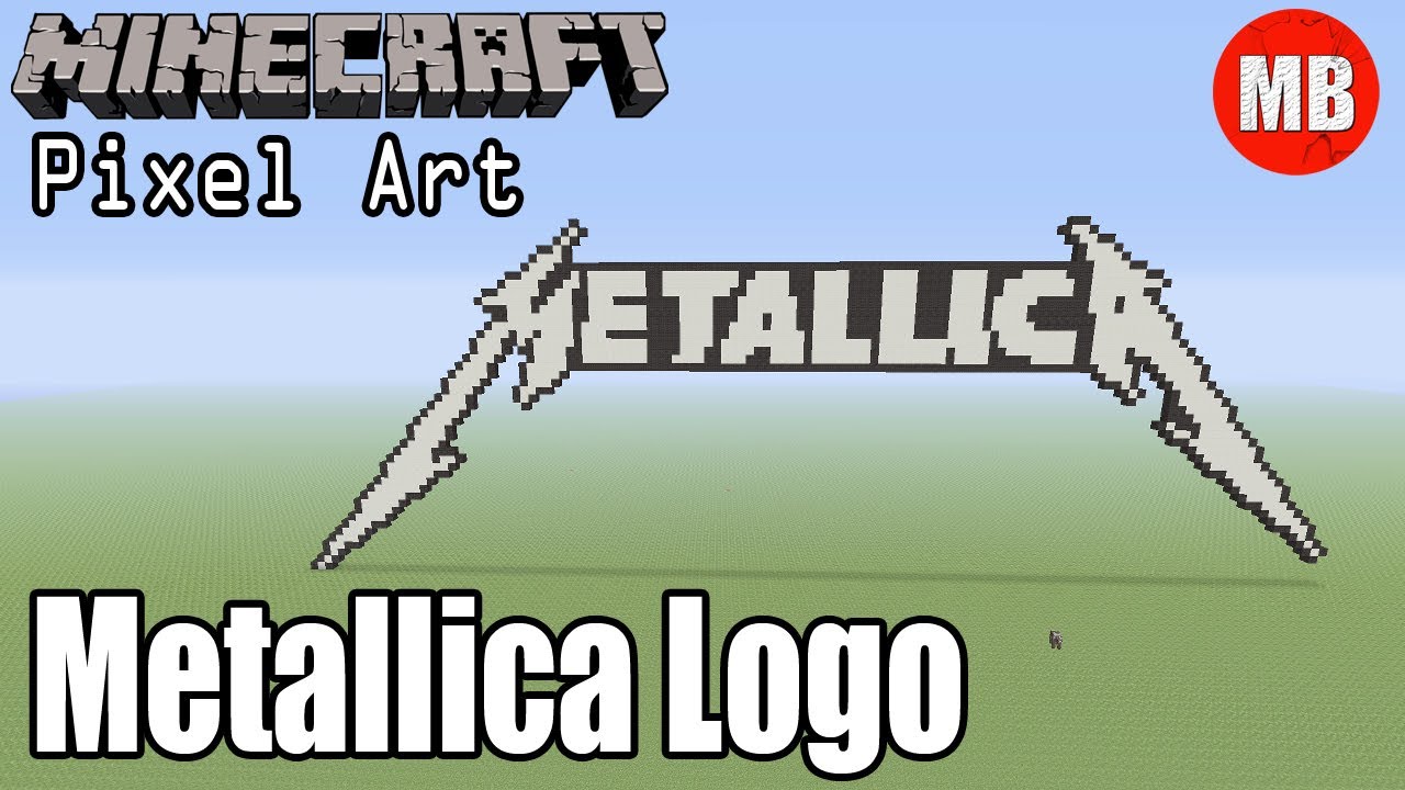 Minecraft Pixel Art Metallica Logo Youtube - pixel art minecraft and roblox logo