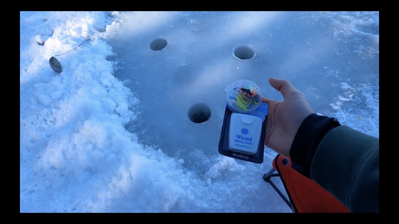 Ice Fishing With Dental Floss and Various Food Items! YouTube