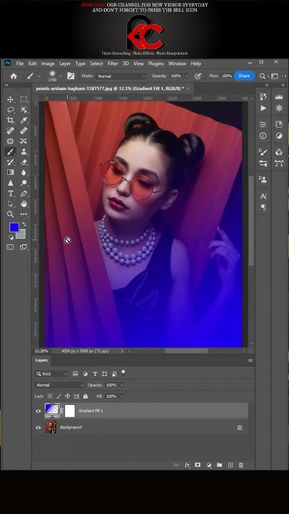 how-to-add-gradient-color-to-image-in-photoshop-shorts-youtube