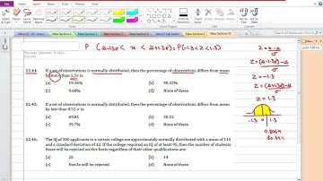 MCQS 12 44,  45 and  46 normal distribution