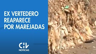 Ex vertedero reaparece por marejadas en Talcahuano