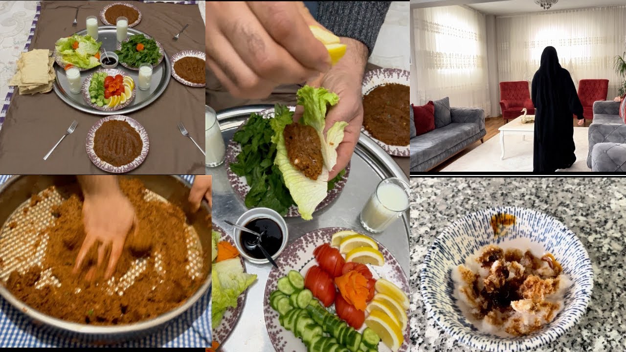 ÇİĞ KÖFTE ADIYAMAN USULÜ  KARLI PEKMEZ DENEDİK KOMŞUDA KAHVE 